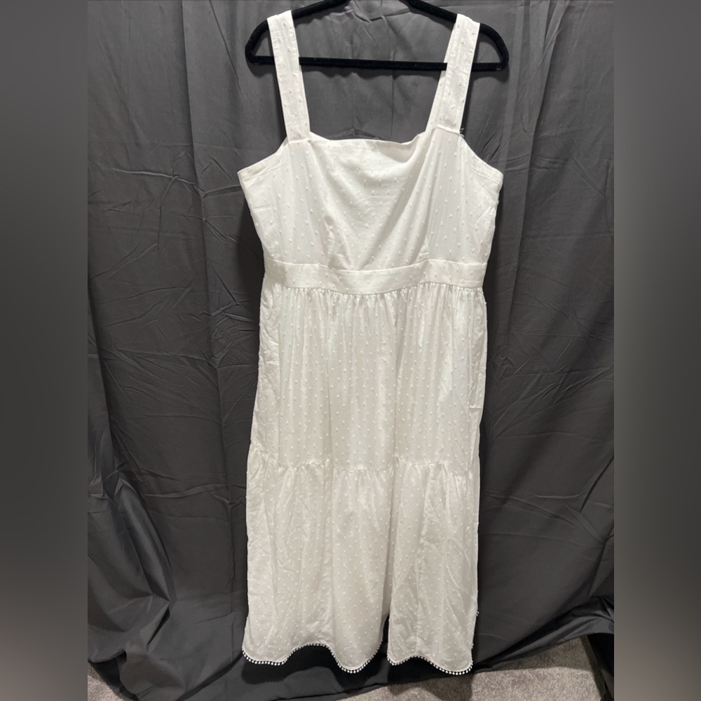 Ann Taylor White Cotton Eyelet Dress - Size 14